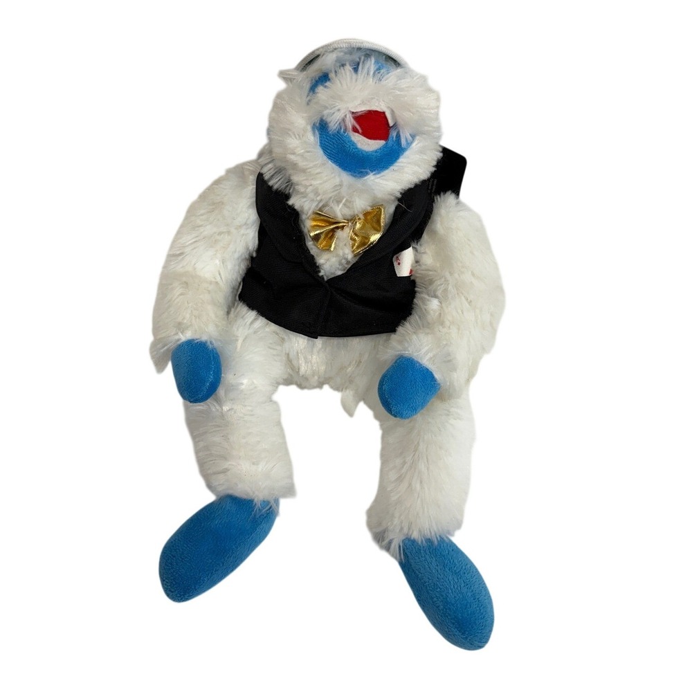 Wembley Heritage Vegas Dealer Abominable Snowman Plush White Yeti‎ Gold Bow Tie